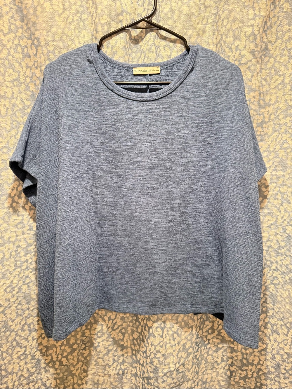Zenana Outfitters Powder Blue Textured Short Sleeve Tee